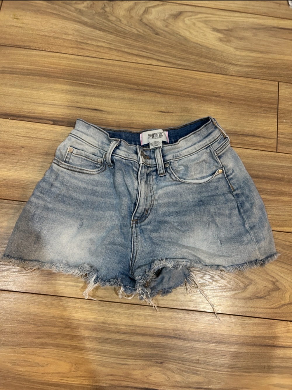 Victoria's Secret Light Blue Denim Frayed Hem Shorts